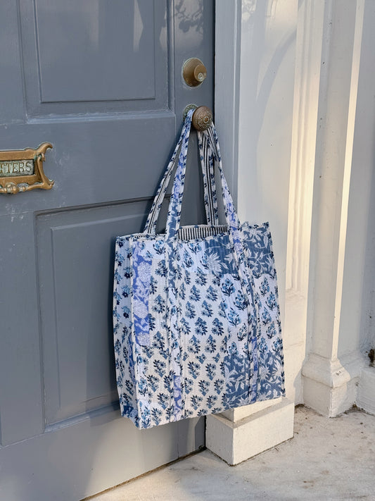 Blue Patchwork Tote