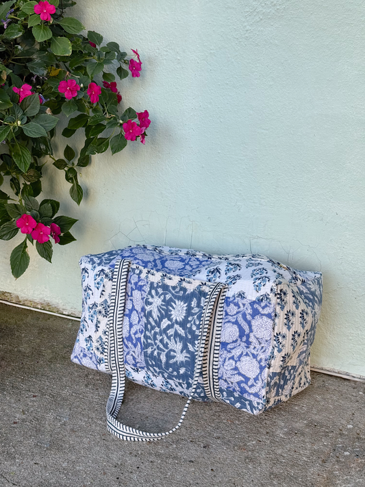 Blue Patchwork Duffle