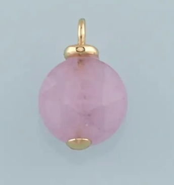 round purple gemstone charm