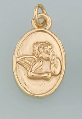 Oval cherub charm