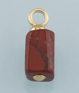 Amber cylinder natural stone charm