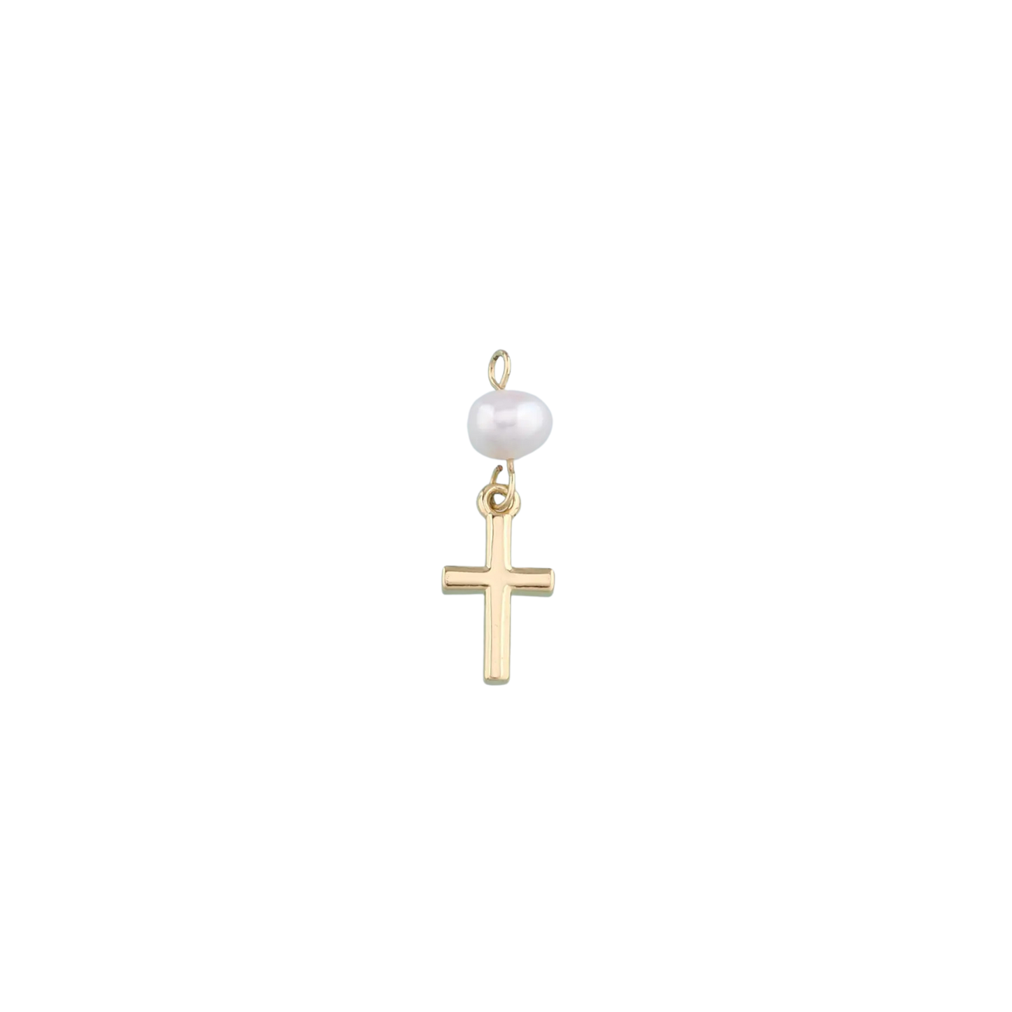 Cross Pearl Drop Charm