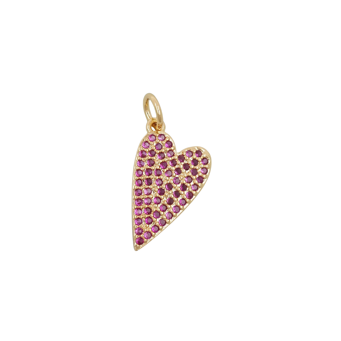 Pink CZ Heart Charm