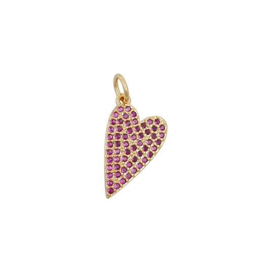 Pink CZ Heart Charm