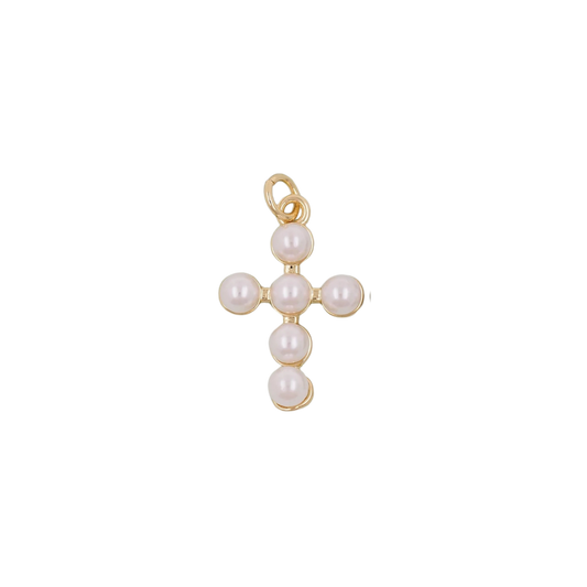 Pearl Cross Dot Charm