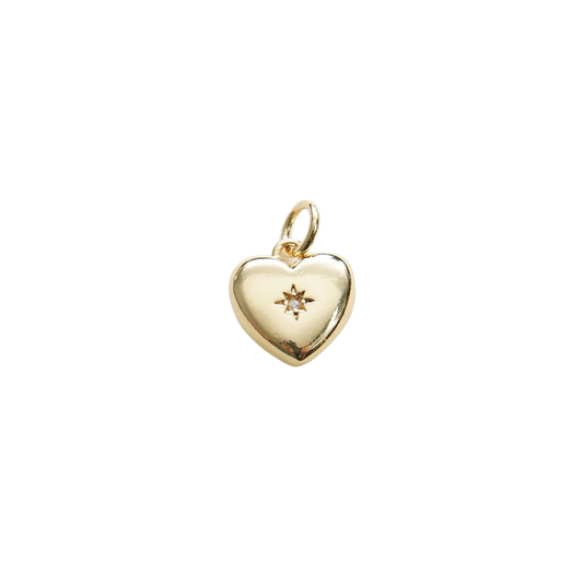 CZ Center Heart Charm