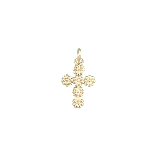 Flower Cross Charm