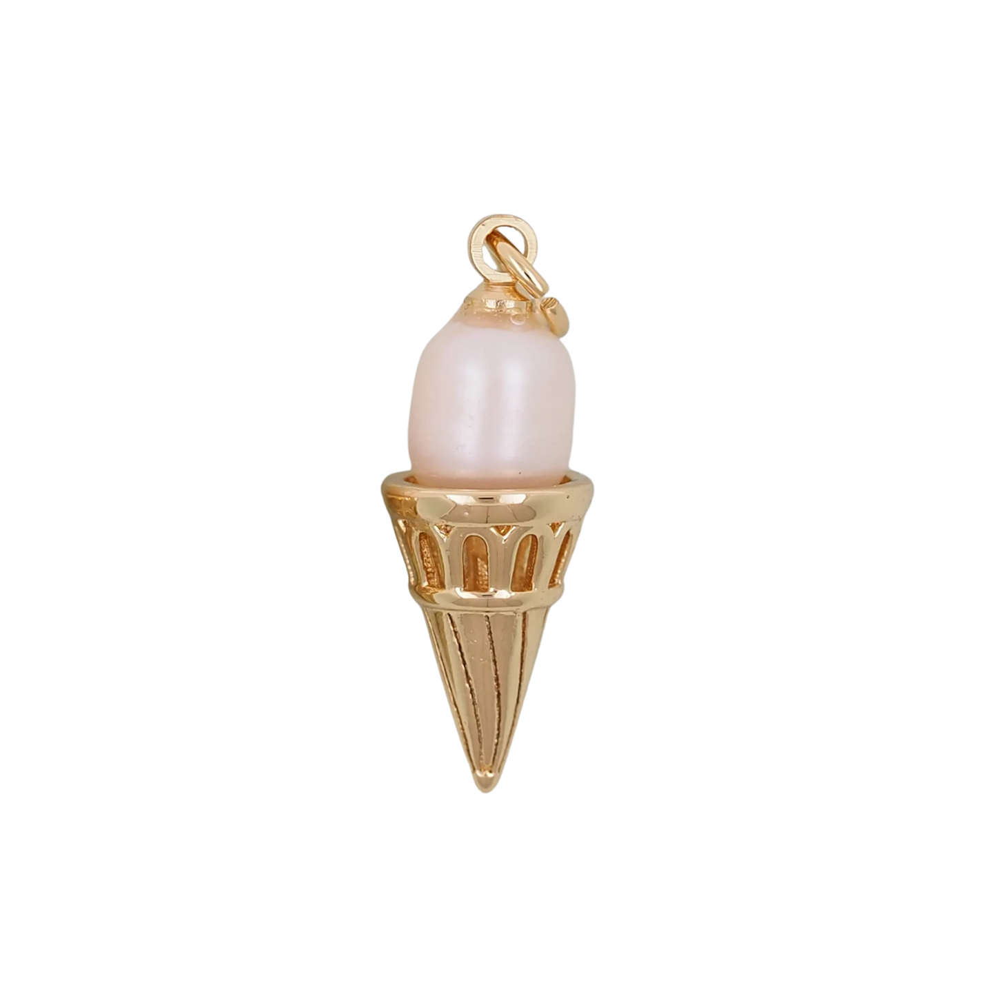 Ice Cream Cone Pearl Charm