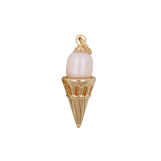 Ice Cream Cone Pearl Charm