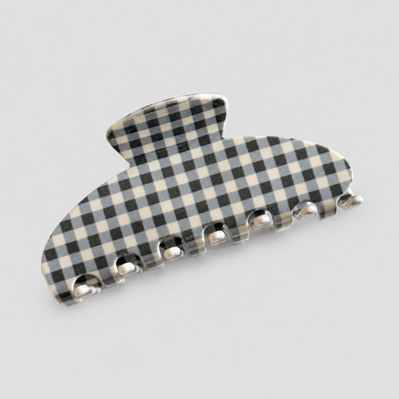 Elegant Minimalist Checkered Pattern Hair Claw