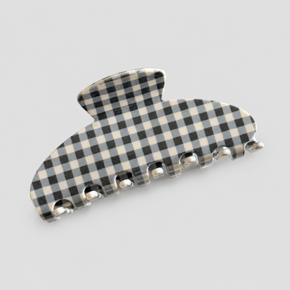 Elegant Minimalist Checkered Pattern Hair Claw