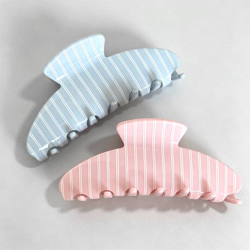 Elegant Creamy Stripe Large Hair Claw