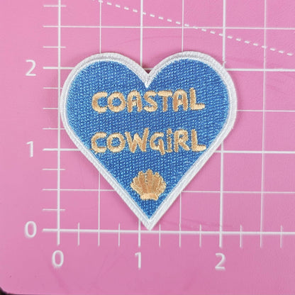 Blue Coastal Cowgirl Heart Patch