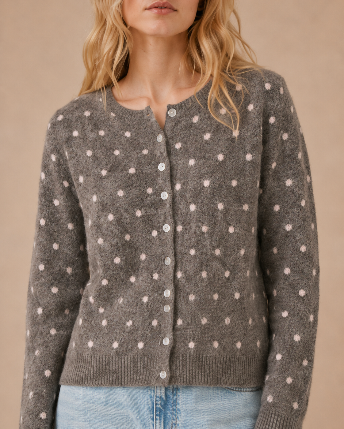 Brown Polka Dot Cardigan