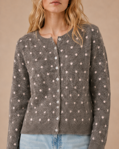 Brown Polka Dot Cardigan