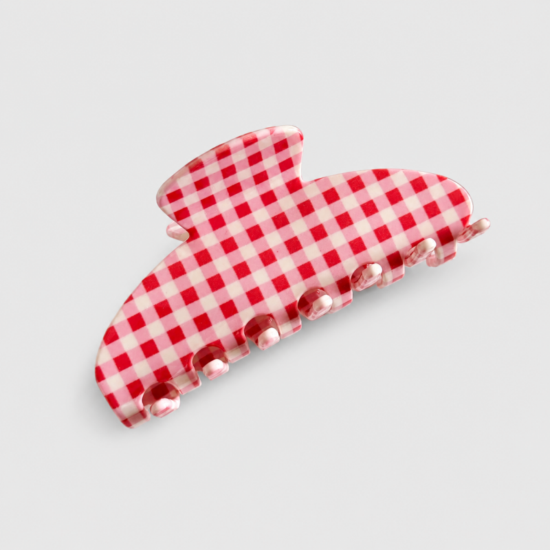 Elegant Minimalist Checkered Pattern Hair Claw