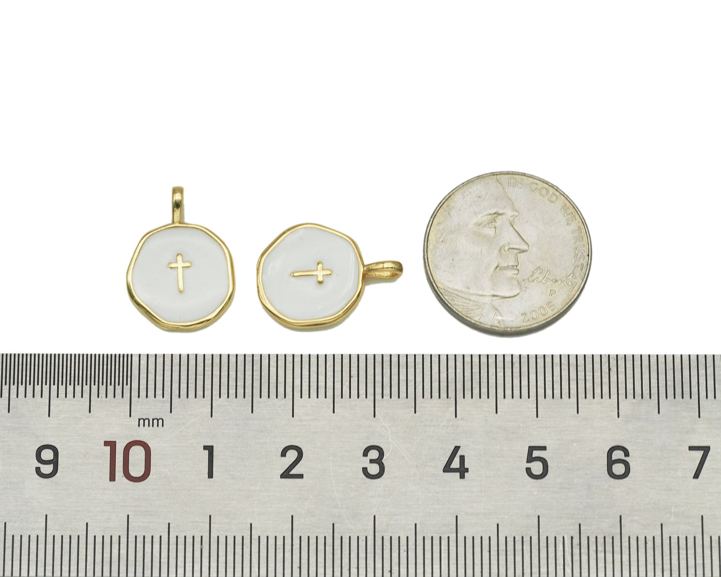 Enamel Cross Charm, Sku#Y608