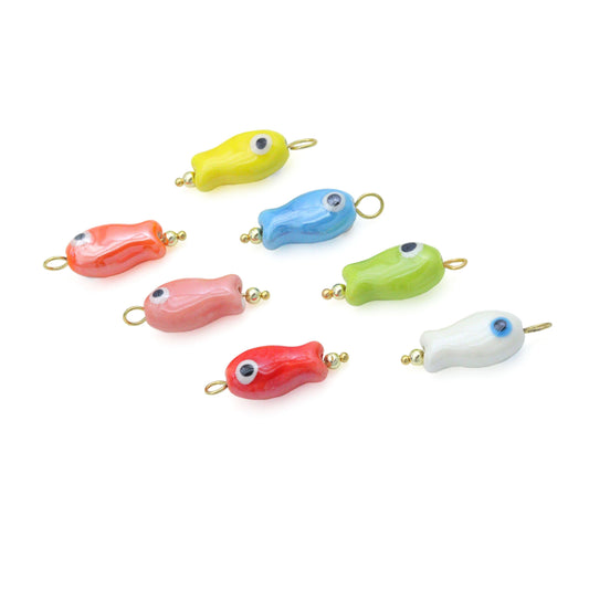 Colorful Ceramic Fish Charms
