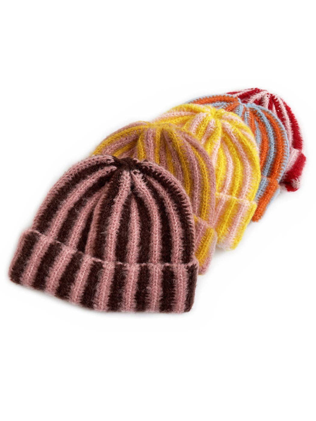 Striped Cuffed Knitted Beanie