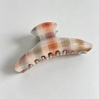 Checkered Acrylic Medium Hair Claw Clip