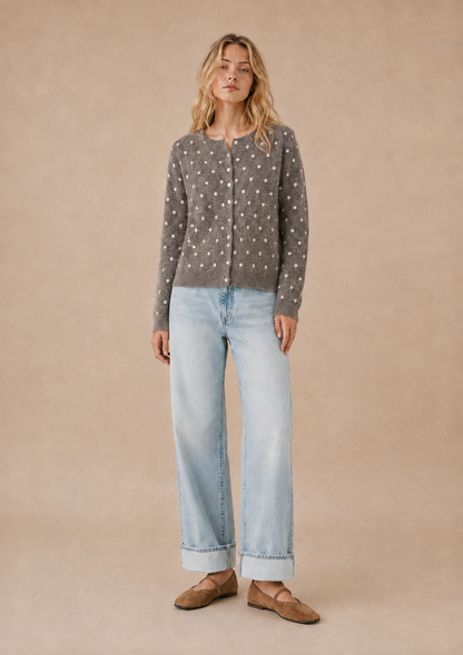 Brown Polka Dot Cardigan