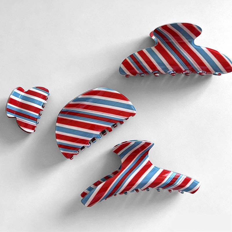 Elegant British Style Striped Hair Claw