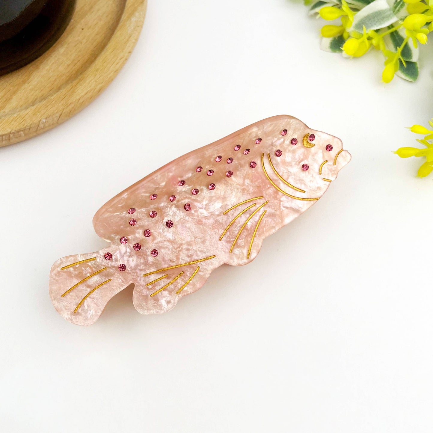 Pink Fish Claw Clip