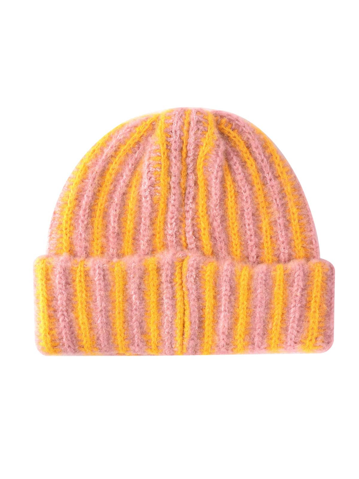 Striped Cuffed Knitted Beanie