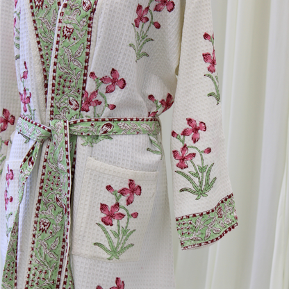Petal & Sage Cotton Robe