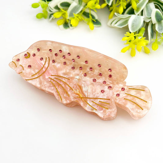 Pink Fish Claw Clip