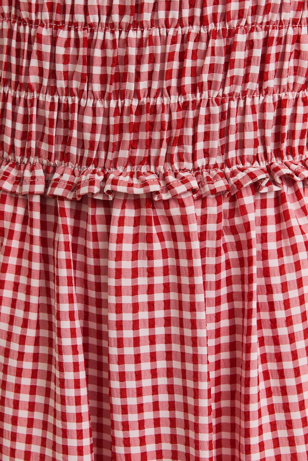 Smocking Bubble Gingham Dress